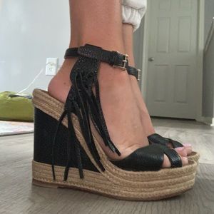 VALENTINO black wedges